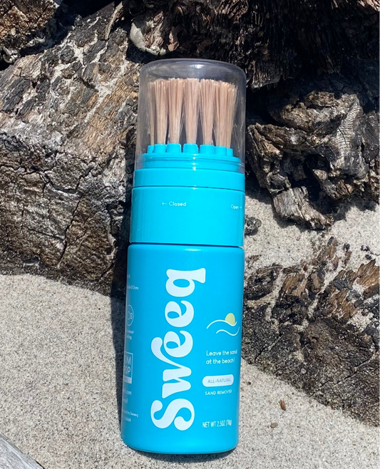 Sweeq natural non-toxic sand remover bottle safe for kids and beach use